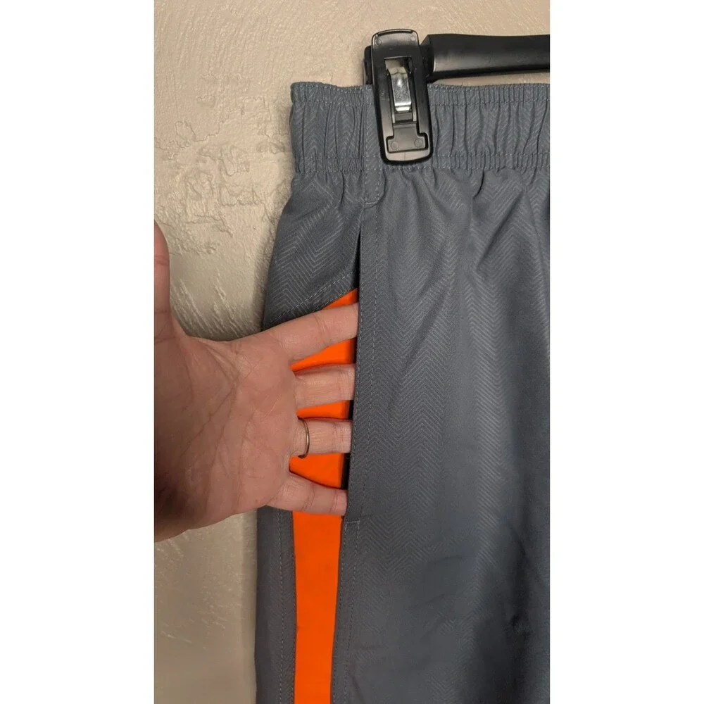 NWT Nike Mens Large Gray Orange Swim Trunks With Liner 717384